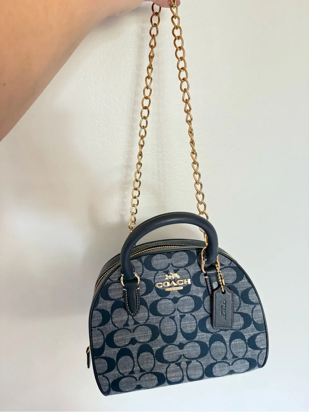 Coach Signature Dome Satchel in Denim